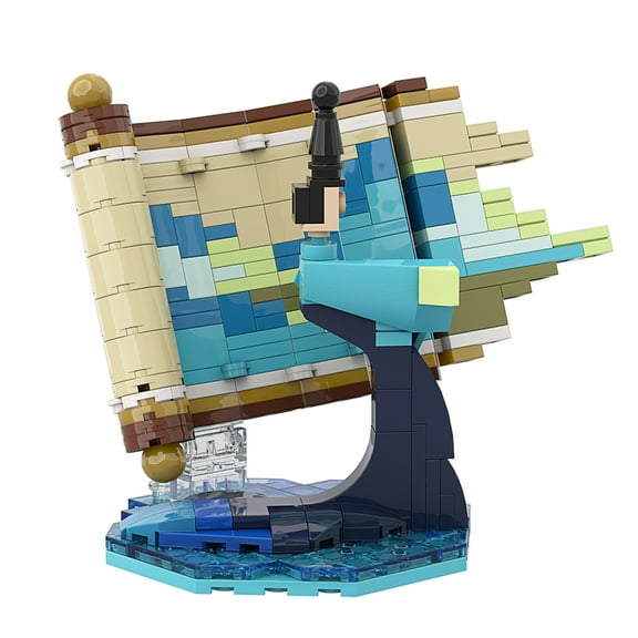 Ideas Green Mountains And Rivers Building Set, MOC Art Pixel landscape Building Kit Compatible with Lego, Creative Crafts Gift for Adults (212Pcs)