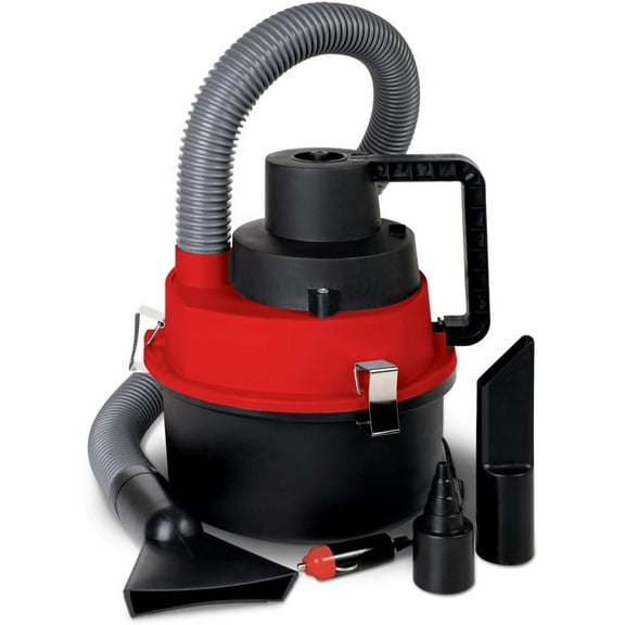 Ideas In Life 12 Volt Wet/Dry Auto Canister Vacuum Perfect for Car, Auto, Truck, Van, or Vehicle. Low Powered 12 Volt Cigarette Lighter Socket. Portable 12V Light Duty Vac