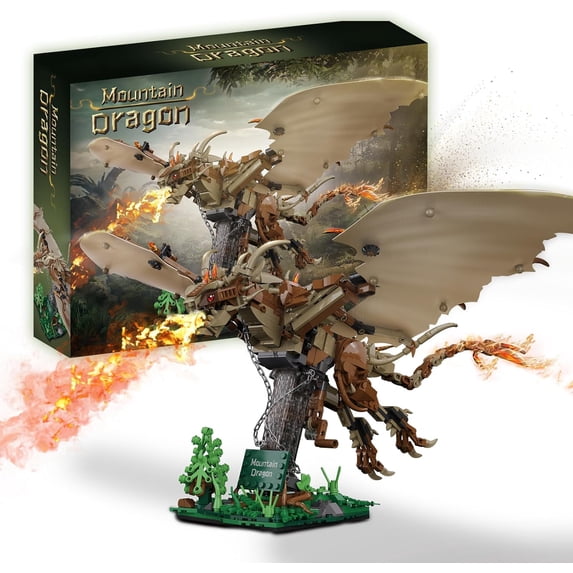 Ideas Magic Wiki Fire Dragon Harry Building Set,Compatible with Lego Adults Collectible MOC Potter Dragon Model STEM Toy for Fans Home Decor