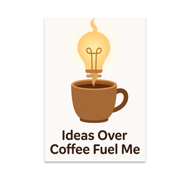 Ideas Over Coffee Fuel Me - Creative Meetup Enthusiast - 13x19 Poster Print