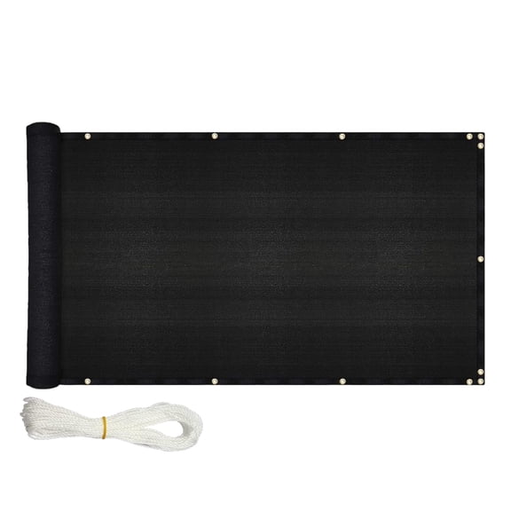 Ideaworks - Deck & Fence Outdoor Garden Patio Privacy Screen - Black 15' x 3' ft