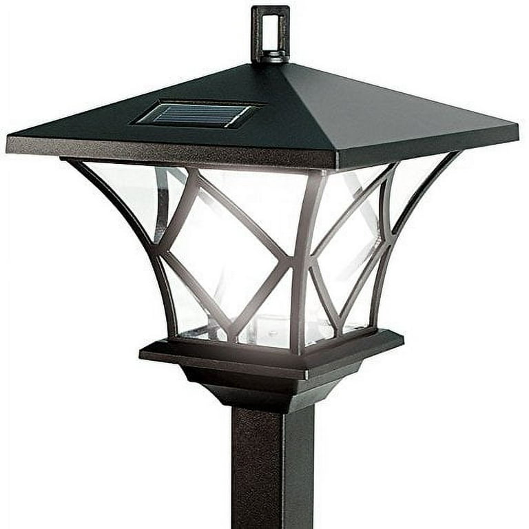 Ideaworks JB7424 Solar LED Auto On Off Lamp with Post