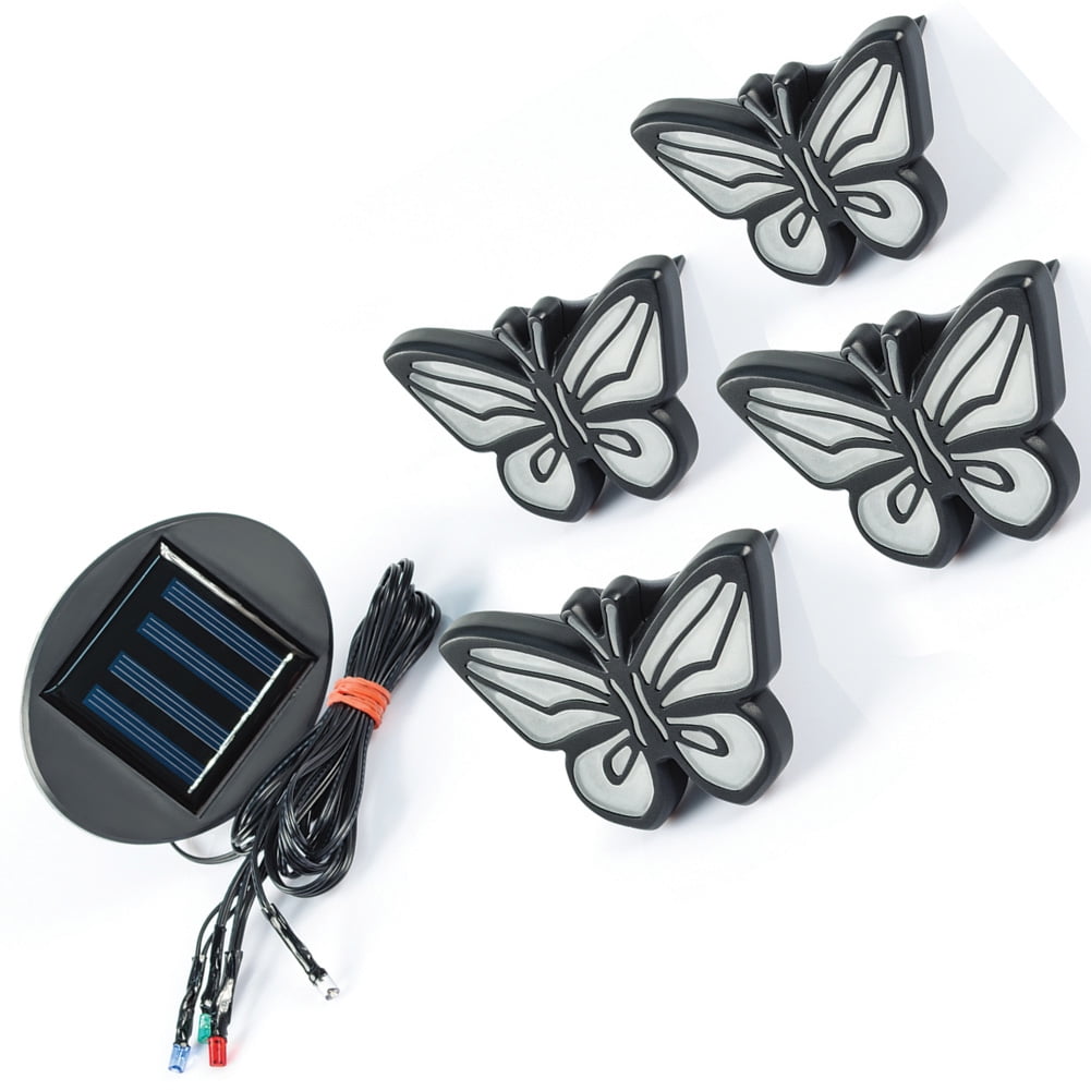 Solar Powered Multicolor Butterfly Garden LED Lights Set