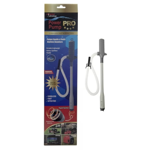 Power Advantage Power Pump Pro -Fuel, Liquid, Gas, Water Transfer Portable Pump with Easy Lightweight Handle Transfer from Car, Tractor, Boat, Fish Tank Battery Operated