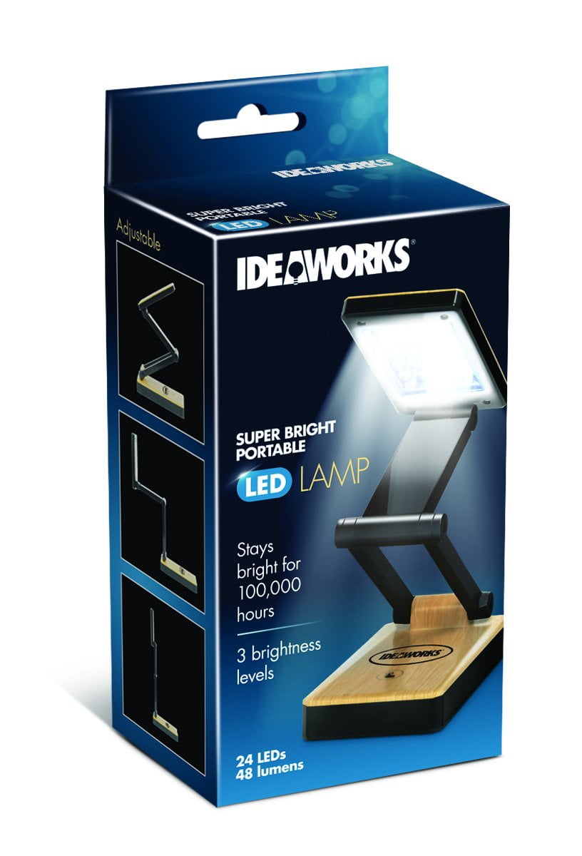 Ideaworks Super Bright Portable LED Lamp - 24 Bright LED Lights - 3 Levels of Brightness ...