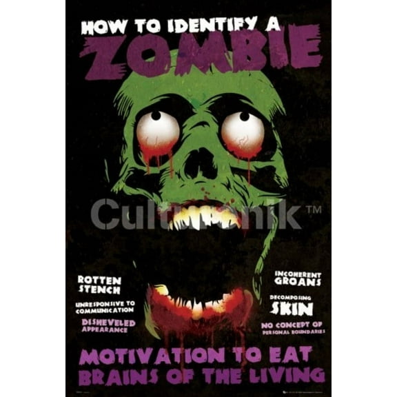 Identify A Zombie Poster (36 X 24)