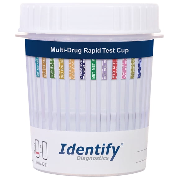 Identify Diagnostics 12 Panel Drug Test Cup - 2 Pack - CLIA Waived Instant Urine Drug Test Kit