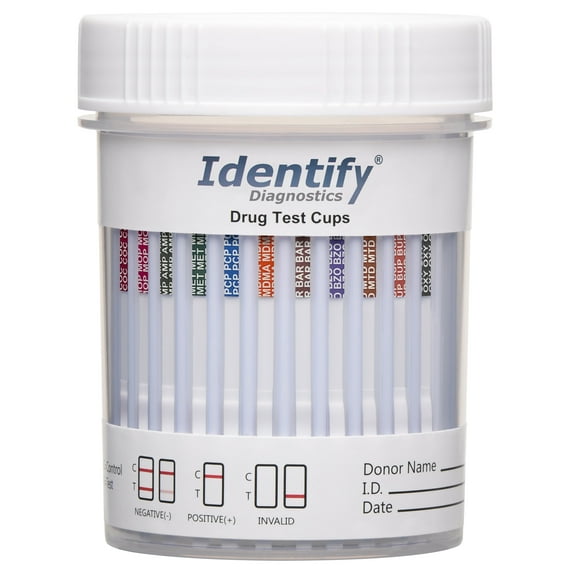 Identify Diagnostics 12 Panel Drug Test Cup - 2 Pack - CLIA Waived Instant Urine Drug Test Kit