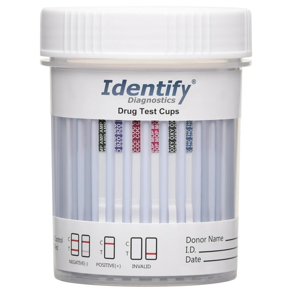 Identify Diagnostics 6 Panel Drug Test Cup - 25 Pack - CLIA Waived Instant Urine Drug Test Kit