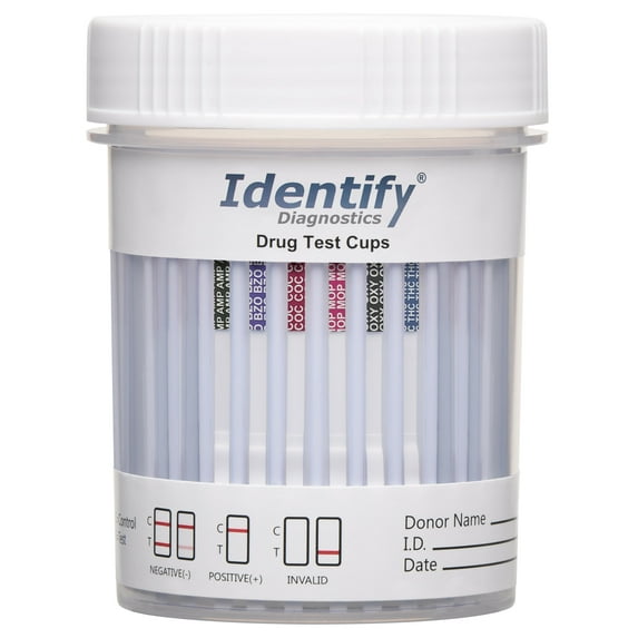 Identify Diagnostics 6 Panel Drug Test Cup - 5 Pack - CLIA Waived Instant Urine Drug Test Kit