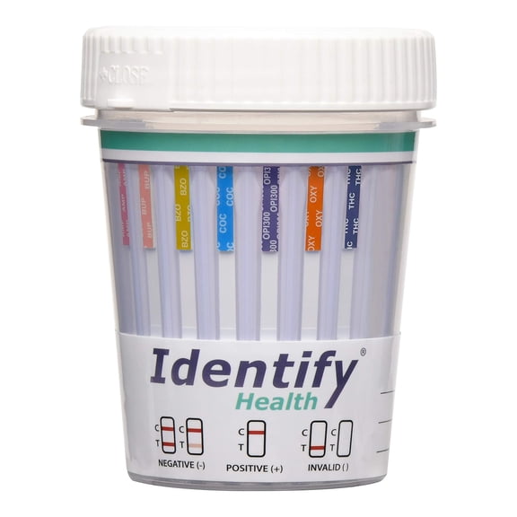 Identify Health 7 Panel Drug Test Cup - 25 Pack - CLIA Waived Instant Urine Drug Test Kit