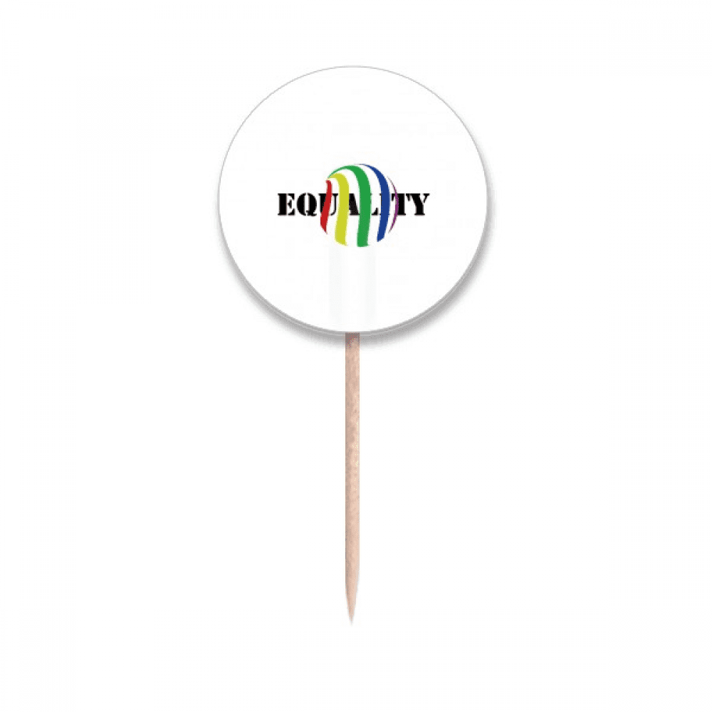 Identify Rainbow Equality Distinguish Parcels Toothpick Flags Round Labels Party Decoration ...