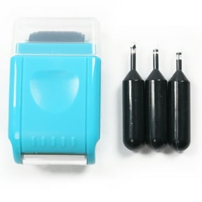 Identify Theft Protection Confidential ID Guard Wide Roller Stamp w/ 3 Ink Refill - Blue