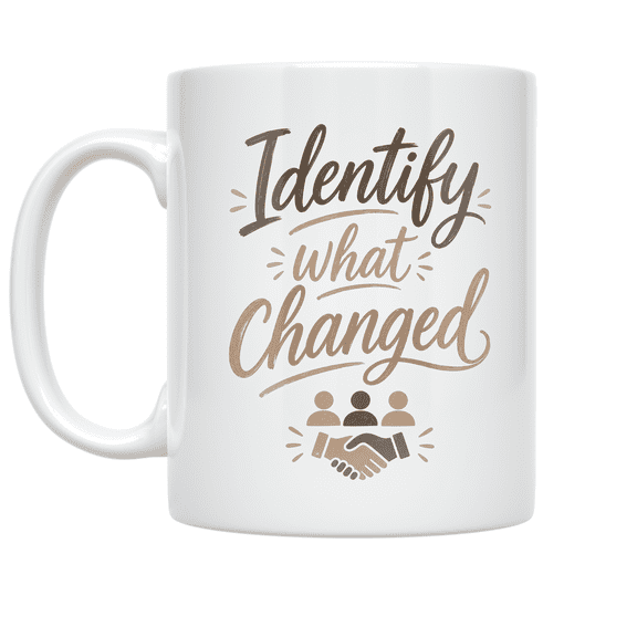 Identify What Changed - Collaboration Teams Design - 11 oz Ceramic Coffee Mug