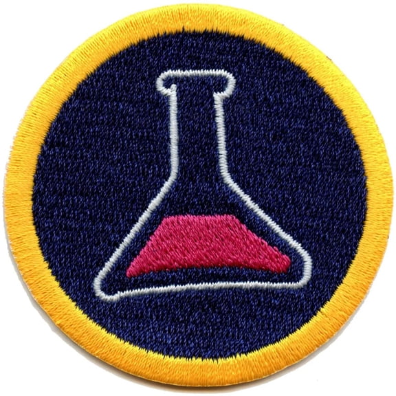 Identifying Beakers And Flasks Merit Badge Embroidered Iron on Patch