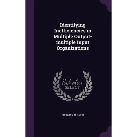 Identifying Inefficiencies in Multiple Output-multiple Input Organizations (Hardcover)
