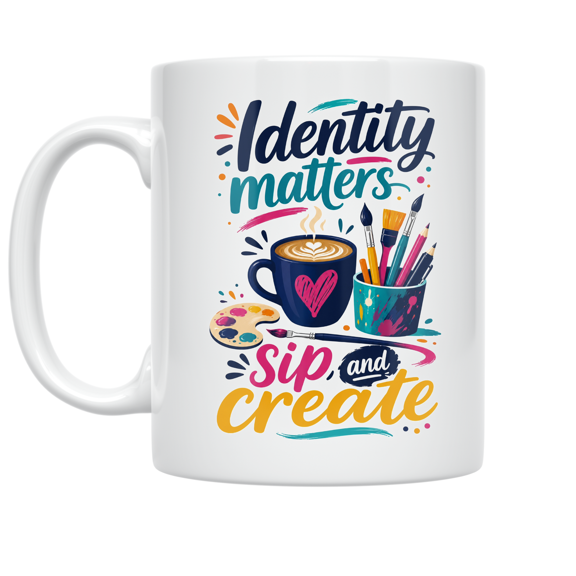 Identity Matters Sip and Create - Brand Identity Enthusiast - 11 oz Ceramic Coffee Mug
