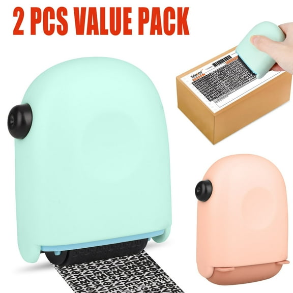 Identity Protection Roller Stamp, DISEN 2 Pcs Anti Theft Rolling Guard Stamp Designed for Secure Confidential, ID Blockout