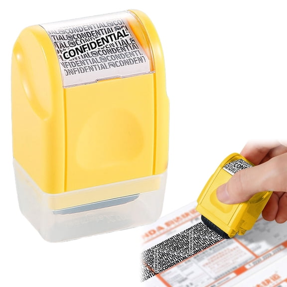 Identity Protection Roller Stamp Identity Theft, Confidential, Privacy Roller Stamp Information Blocker for ID Account Data Address Security(Blue)