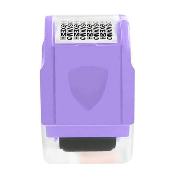 Identity Protection Roller Stamps, Durable Compact Anti Theft ID Roller Guard Stamp Ink Roller for Privacy Protection, ID Blockout and Mail Address Blocker, 1Pc, Multicolor(Purple,2.4x1.5")