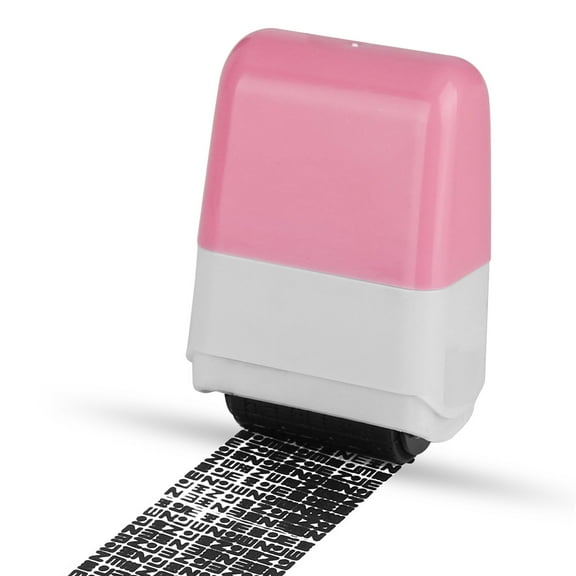 Identity Protection Roller Stamps,  Wide Roller Stamps Identity Theft Prevention Stamp Rolling Security Stamp Privacy Protection, Guard Your ID Privacy Confidential Data, Blue / Pink, 1 or 2 Pcs