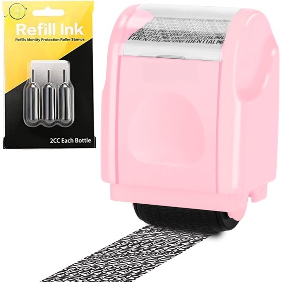 Identity Protection Roller () for Data Barcode ID with 3 Pack Refill Ink