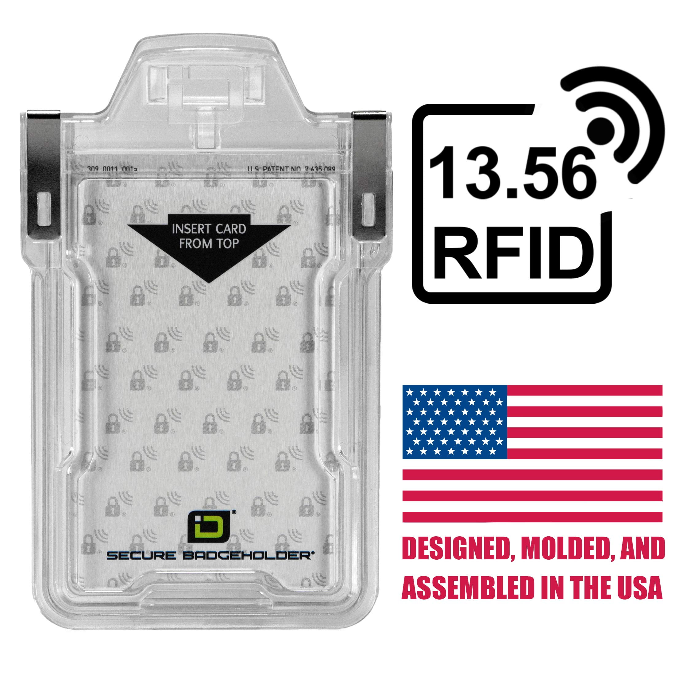 Identity Stronghold - Secure RFID Badge Holder For 1 Card - Heavy