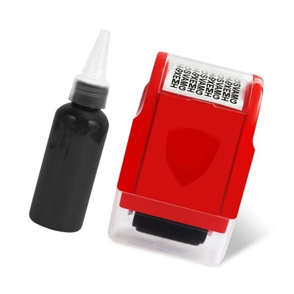 Identity Theft Prevention Stamper with Dustproof Lid for Confidential Documents
