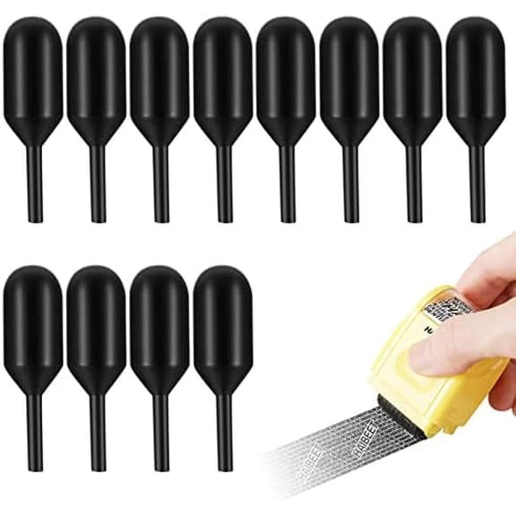 Identity Theft Protection 12 Pcs Roller Stamps Replacement Refills for Confidential Privacy Security, Black Ink, Covers Personal Mail Address Information$$Office