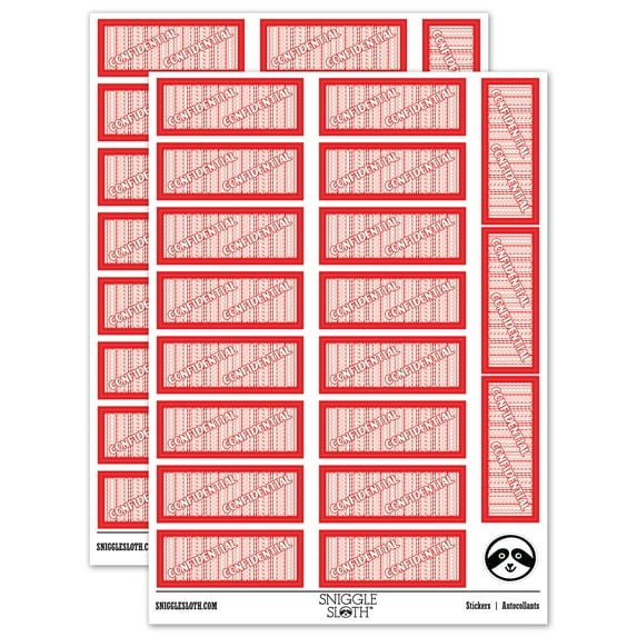 Identity Theft Protection Confidential Sticker Set - Red - Gloss Finish - 2.00" Large