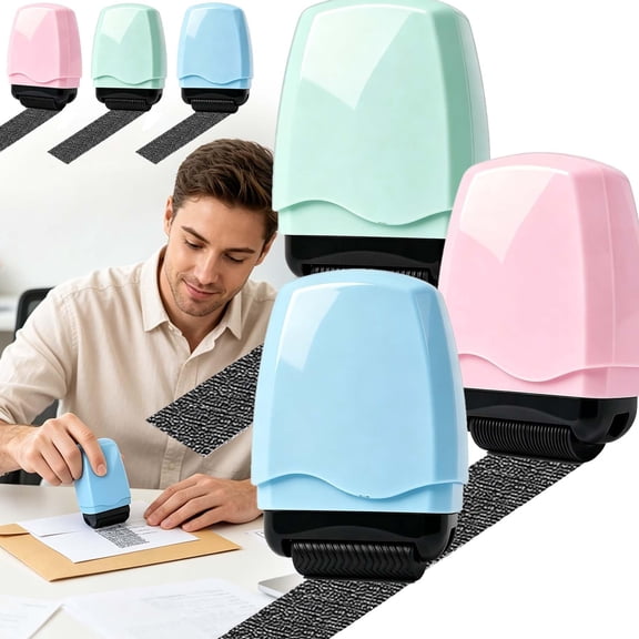 Identity Theft Protection Roller Stamp, Confidential Roller Stamp, Anti Theft, Privacy & Security Stamp, Designed for ID Blackout Security
