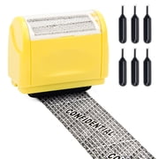 Identity Theft Protection Roller Stamp, Plutput ID Protector Ink Roller for Hiding Sensitive Information Privacy Roller Stamp Information Blocker with 6 Refill Ink