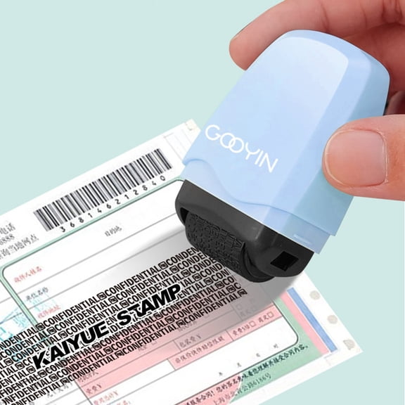 Identity Theft Protection Roller Stamp, Wide Ink Privacy Confidential Blocker Roller Stamp, Portable Personal Address Information Cover Stamp Alternative to Paper Shredder for Office Home