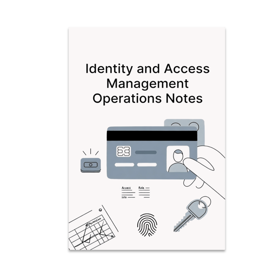 Identity and Access Management Operations Notes Poster, Iam Teams, Security Architects, and Enterprise IT Staff, 13x19 Glossy Paper