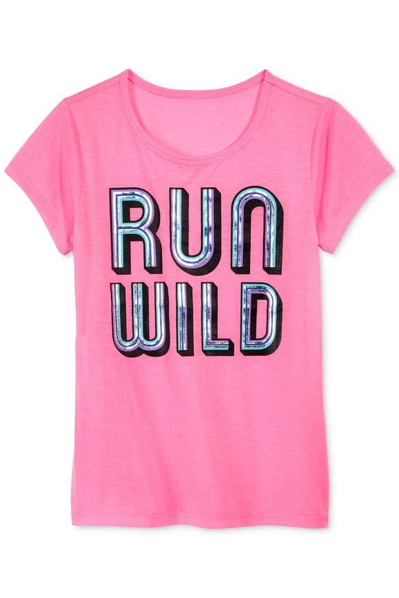 Girls Graphic-Print T-Shirt Tee Shirt (Large, Pink Hustle)