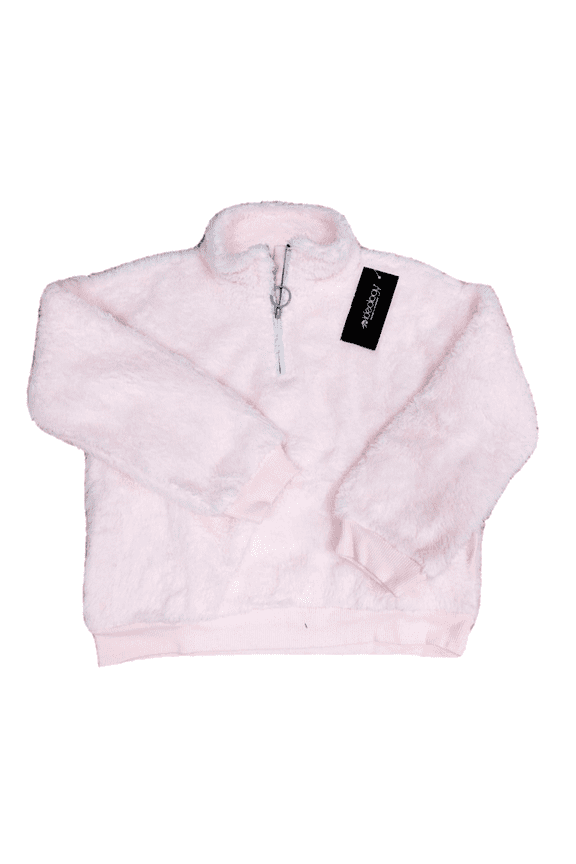 Girls Sherpa Fleece Pullover Polyester, Pink, Size 5