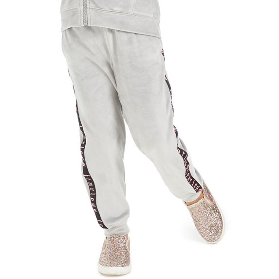 Ideology Little Girls Side-Taped Velour Sweatpants Shark Fin Gray Size 6