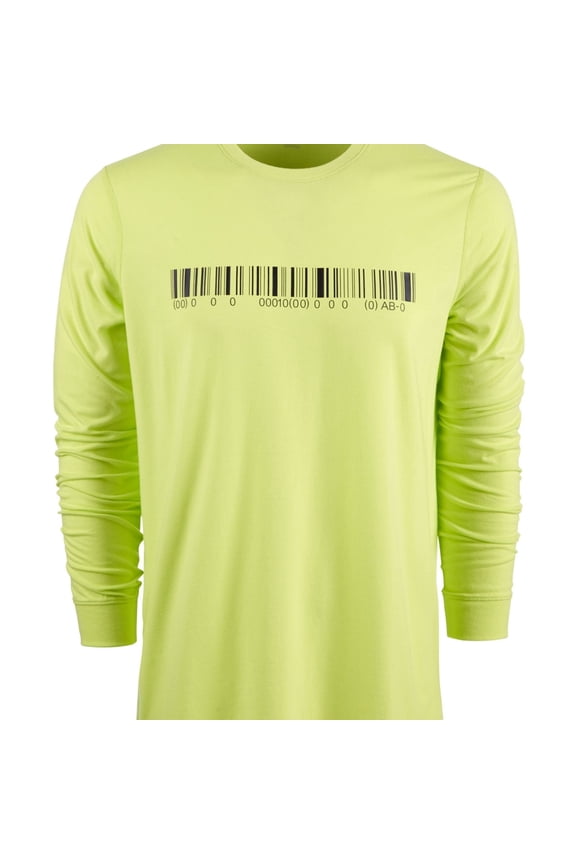 Mens Barcode Graphic T-Shirt, Yellow, Large