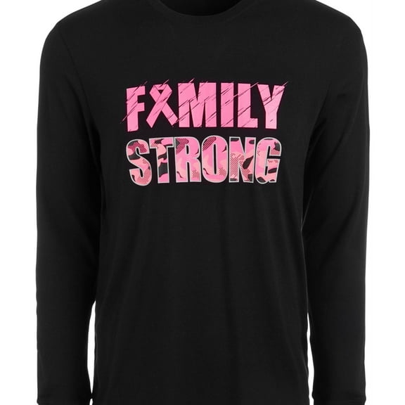 Ideology Mens Family Strong Graphic T-Shirt, Black, Large