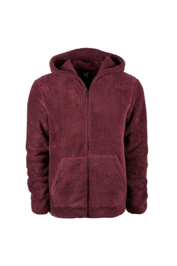 Mens Full Zip Fleece Hoodie Sweatshirt, Purple, XXX-Large