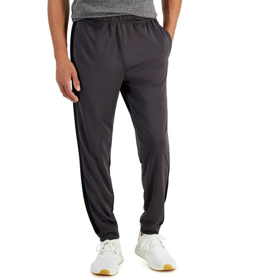 Ideology Mens Striped Track Pant Elastic Waist Dark Charcoal Gray Size Small New