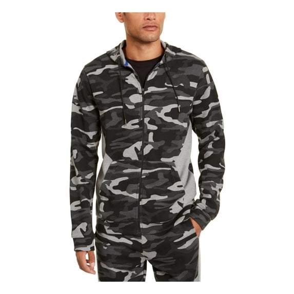Ideology Mens Knit Camouflage Hoodie Black L