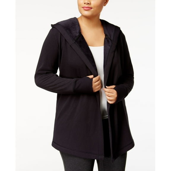 Ideology Plus Size Hooded Wrap Noir 1X