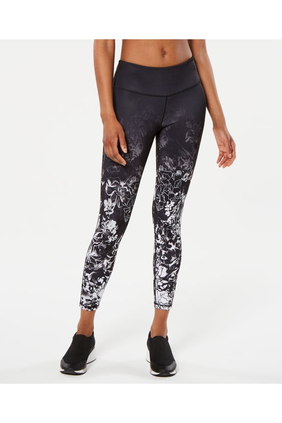 Plus Women's Floral Printed Leggings, Mignight Bloss, XXL