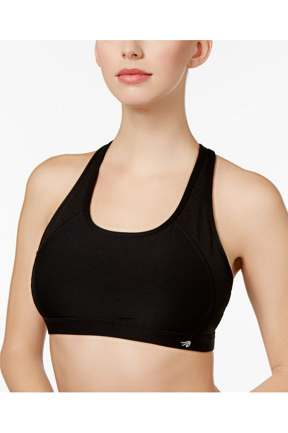 Strappy Back Medium Impact Sports Bra Noir Pink Size Small