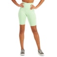 thumbnail image 1 of Ideology Women High Rise Side Pockets Ins. 10 Biker Shorts, Pistachio Green,2XL, 1 of 5