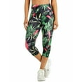 thumbnail image 1 of Ideology Women Palm-Print Cropped High Rise, Side Pockets Leggings, Black , S, 1 of 3