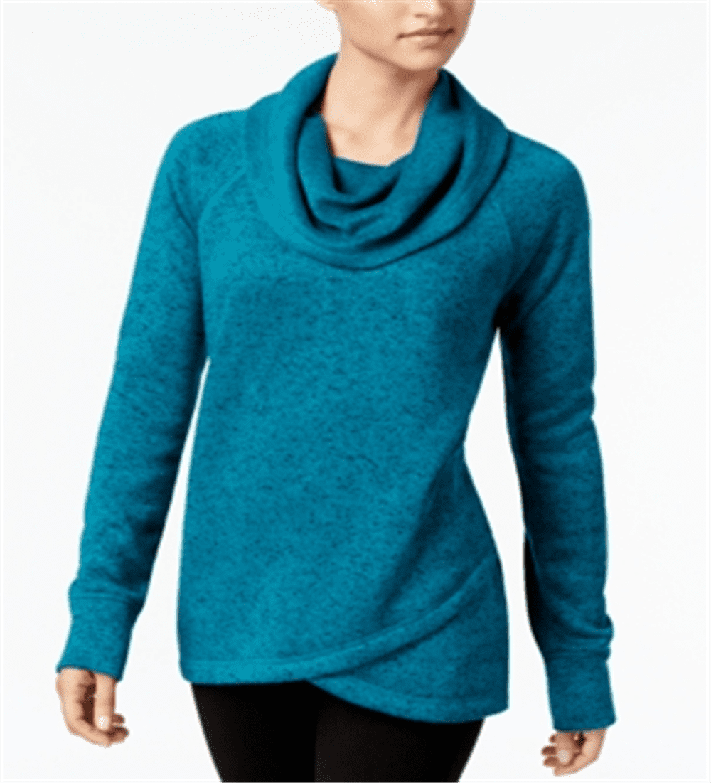Ideology Women s Cowl Neck Pullover GreenSize Small Walmart