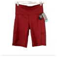 thumbnail image 1 of Ideology Women's High Rise, Side Pockets Ins. 10 Biker Shorts, Red Pear, XL, 1 of 2