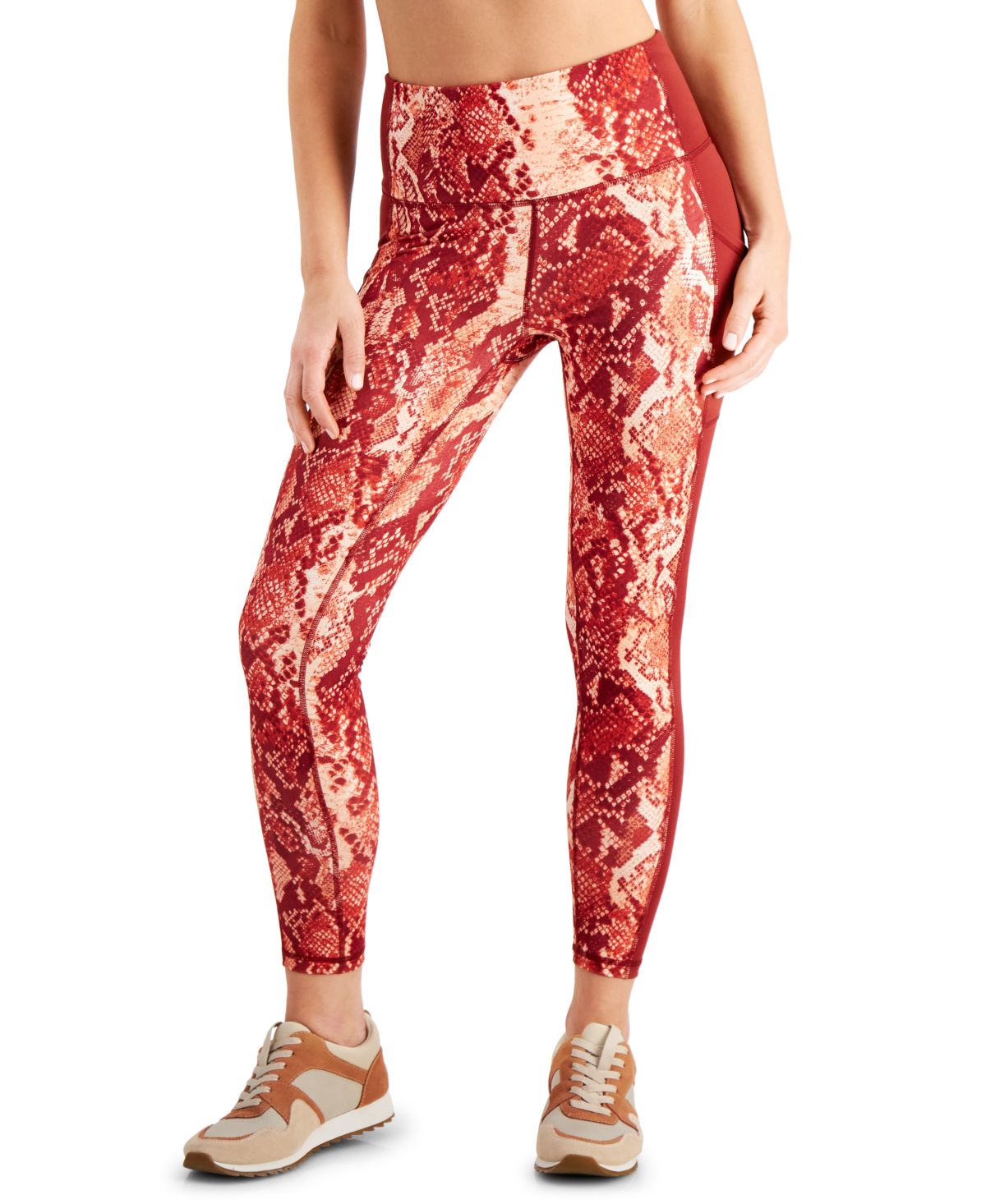 Women's Cropped Leggings - Colorblock Design, Moisture-Wicking, Stretch Fit - Perfect For Yoga & Casual Wear
